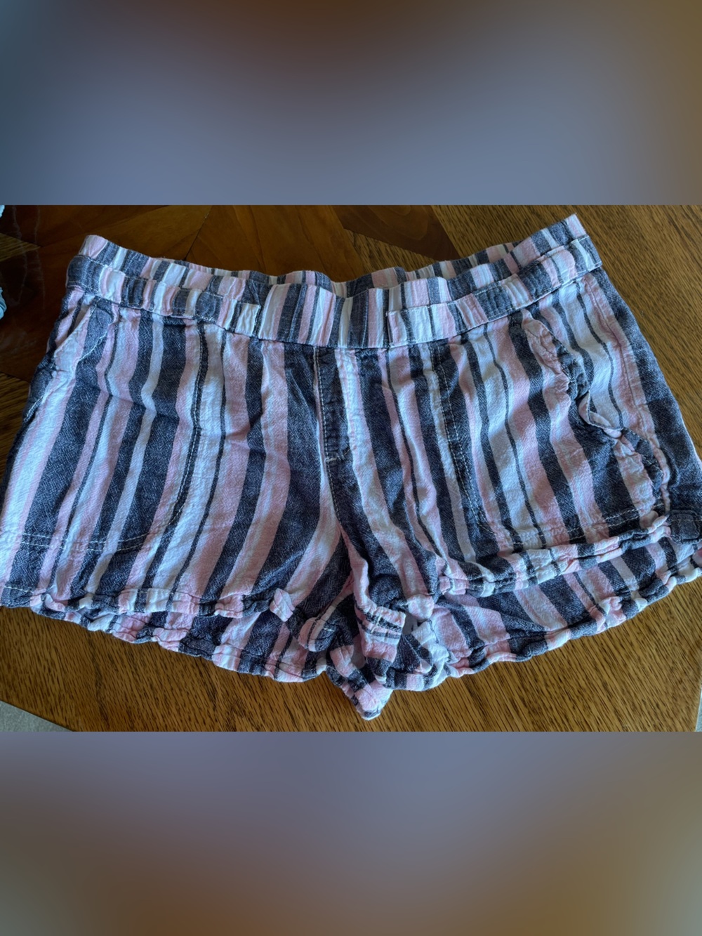 Women’s Pink & Navy Striped Lounge Shorts